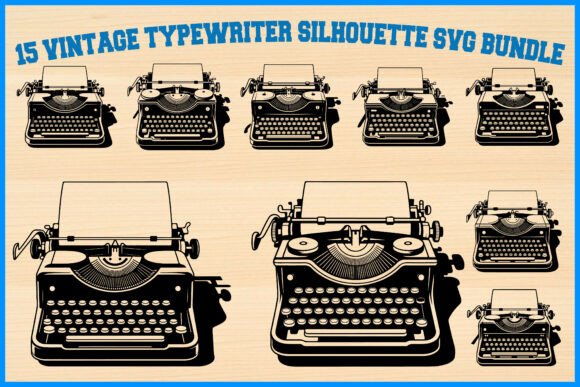 15 Vintage Typewriter SVG Bundle