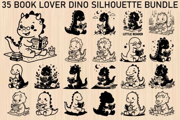 Book Lover Dino SVG Bundle: A Must-Have Graphic Design Asset for Crafters