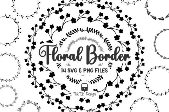 Floral Circle Round Border: A Versatile Graphic Design Asset for Decorative Projects