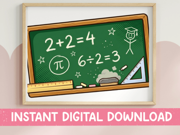 Math Chalkboard Classroom School Design Graphics