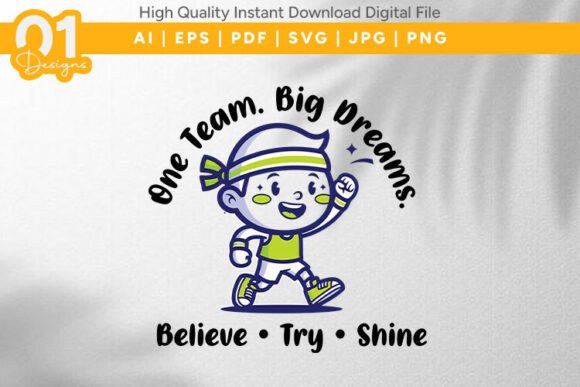 One Team Big Dreams Kids SVG: Graphics for T-Shirt Designs