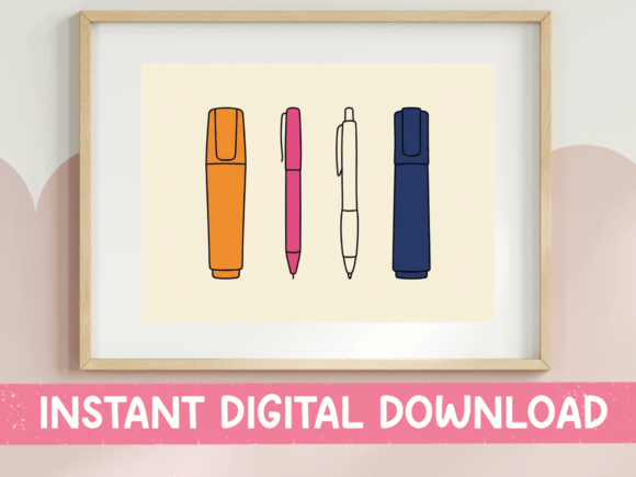 Pen Marker Stationery SVG for Graphics and T-Shirt Designs