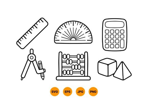 School Math Icon Clipart Pack: Graphics for Educational Content