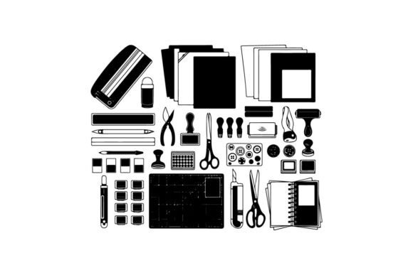 School Supplies and Tools Flat Design Graphics