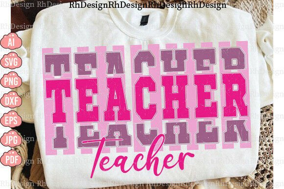 Striped Teacher PNG, Retro Preppy Coquet
