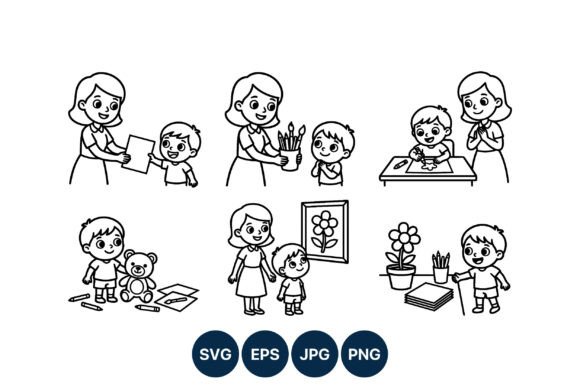 Teacher and Child Art Activities Black Graphics