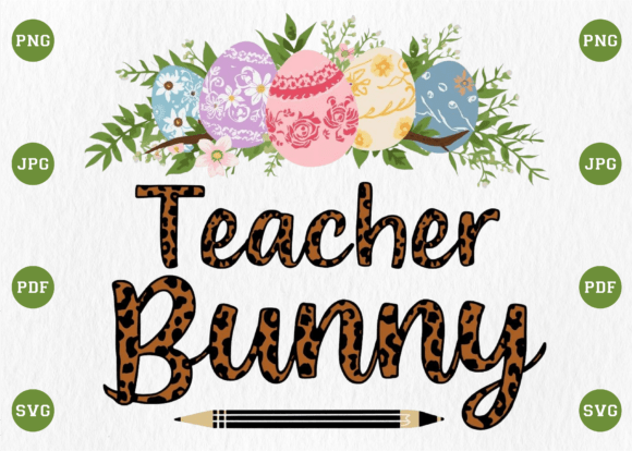 Teacher Bunny Easter Teacher PNG T-Shirt Graphics