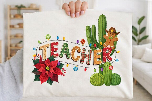 Teacher Christmas PNG for Graphics and T-Shirt Designs