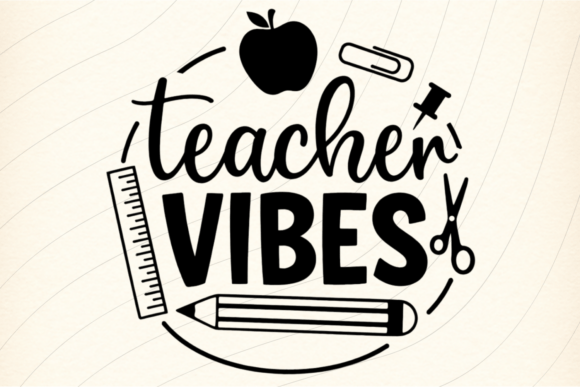 Teacher Vibes PNG Design for Graphics and T-Shirt Designs